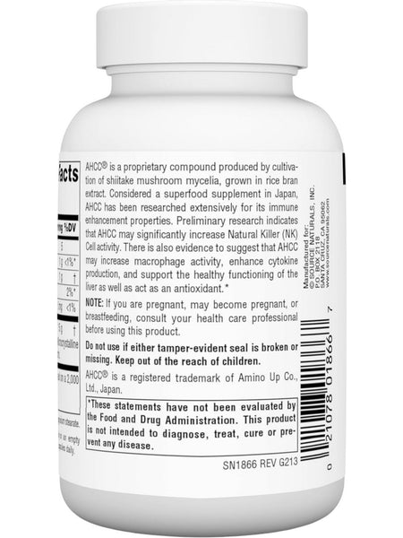 Source Naturals, AHCC, 750 mg, 60 Capsules