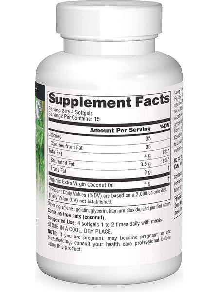 Source Naturals, Coconut Oil, Extra Virgin 1000 mg, 60 softgels