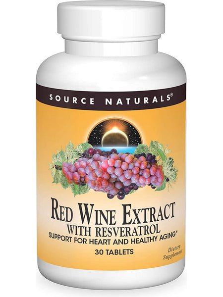 Source Naturals, Red Wine Extract with Resveratrol, 30 tablets