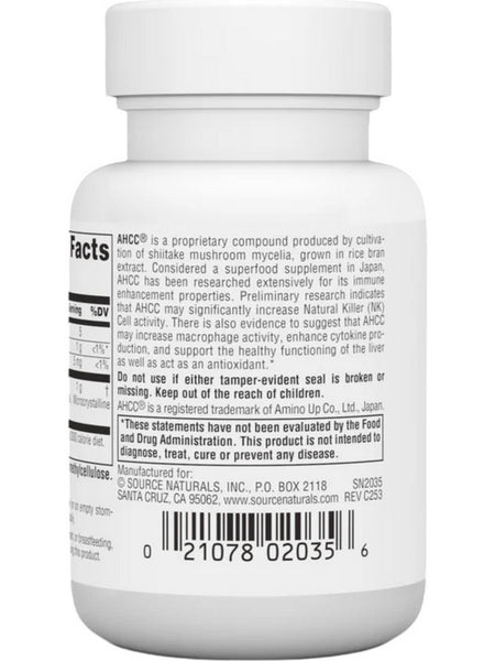 Source Naturals, AHCC, 500 mg, 30 Vegetarian Capsules