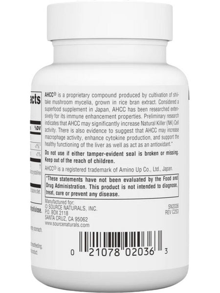 Source Naturals, AHCC, 500 mg, 60 Vegetarian Capsules
