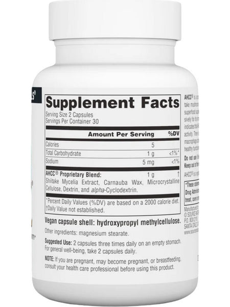 Source Naturals, AHCC, 500 mg, 60 Vegetarian Capsules