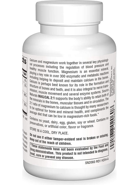 Source Naturals, Mag/Cal 2:1 Magnesium and Calcium 370 mg, 90 capsules