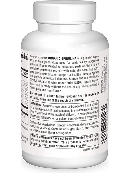 Source Naturals, Organic Spirulina, 4 oz