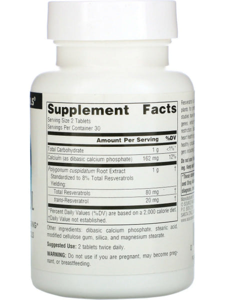 Source Naturals, Resveratrol 40 mg, Classic Label, 60 tablets
