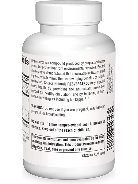 Source Naturals, Resveratrol 40 mg, Classic Label, 120 tablets