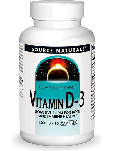 Source Naturals, Vitamin D-3 1000 IU, 90 capsules