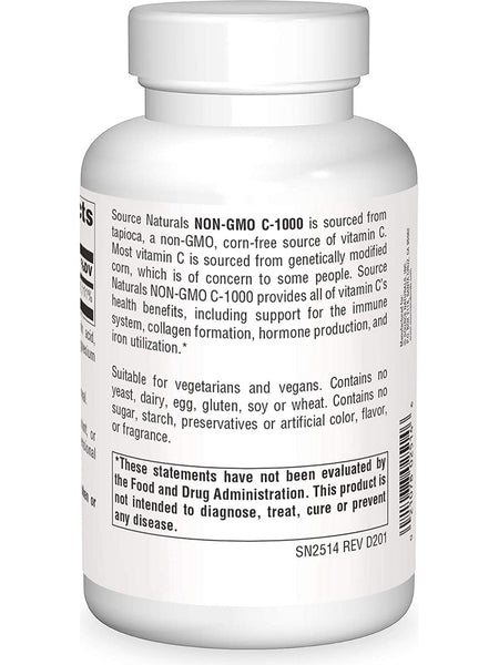 Source Naturals, C-1000 Corn Free Non-GMO 1000 mg, 240 tablets