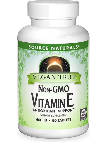 Source Naturals, Vegan TrueÂ® Non-GMO Vitamin E 400 IU, 50 tablets