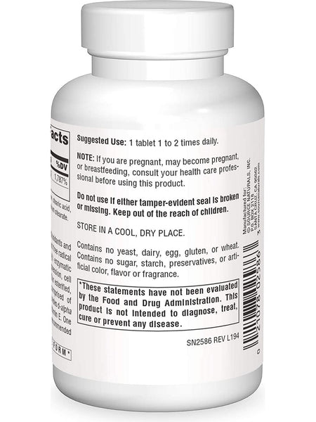 Source Naturals, Vitamin E, Non-GMO 400 IU, 120 tablets