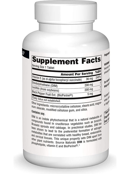 Source Naturals, DIM (Diindolylmethane) 200 mg, 120 tablets