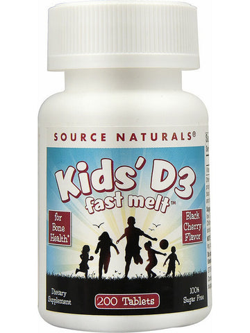 Source Naturals, Kids D-3 400 IU Black Cherry Fast Melt™, 200 tablets