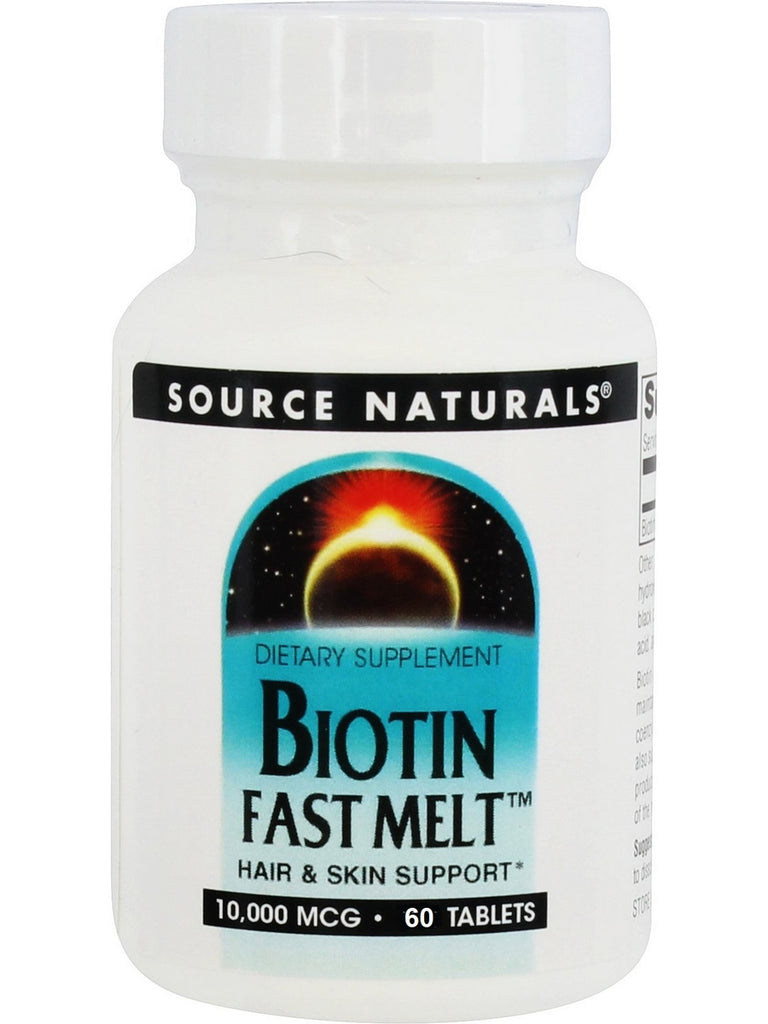 Source Naturals, Biotin™ Fast Melt 10000 mcg, 60 tablets