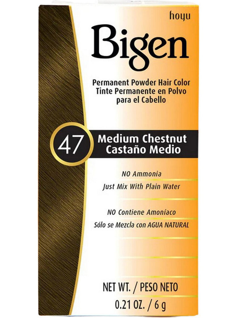 ** 6 PACK ** Solstice, Bigen, Permanent Powder Hair Color, #47 Medium Chestnut, 0.21 oz