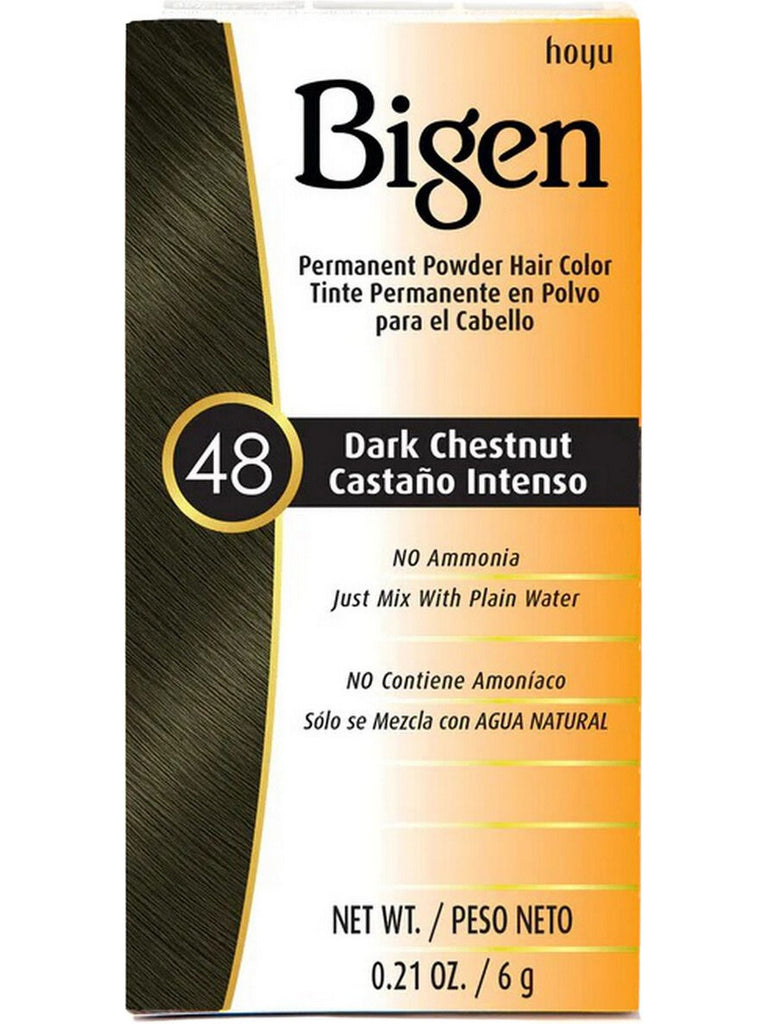 ** 6 PACK ** Solstice, Bigen, Permanent Powder Hair Color, #48 Dark Chestnut, 0.21 oz