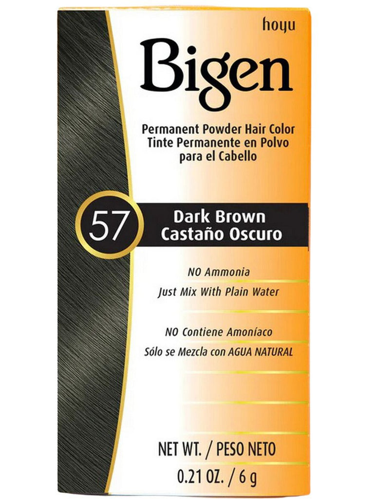 ** 6 PACK ** Solstice, Bigen, Permanent Powder Hair Color, #57 Dark Brown, 0.21 oz