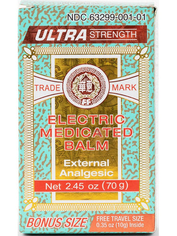 Solstice, Ultra Strength Fei Fah, Electric Medicated Balm, 2.45 oz + Free Sample 0.35 oz
