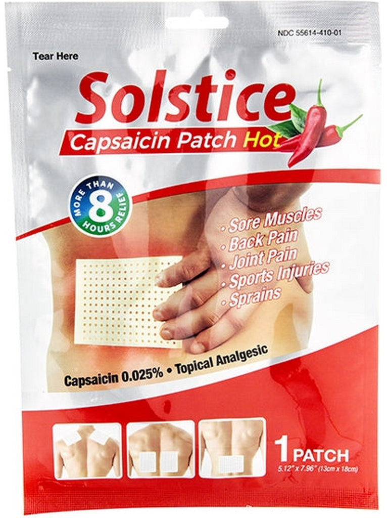 Solstice, Capsaicin Patch Hot, 50 Sheets (5.12 x 7.96 Inches Each) per box