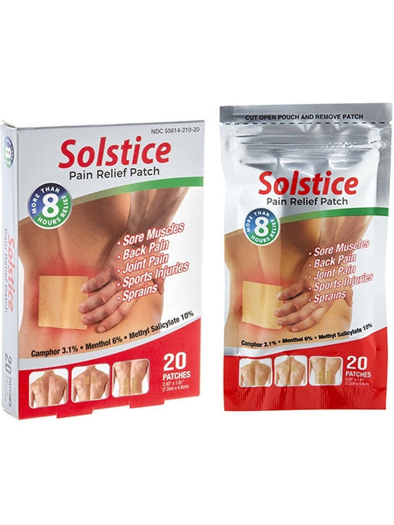 Solstice, Pain Relief Patch, 20 Patches (2.83 x 1.81 Inches Each) per box