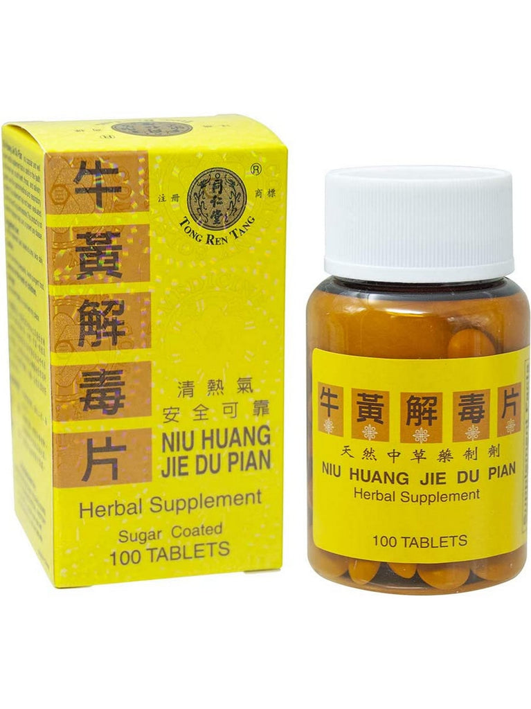 Solstice, Tong Ren Tang, Niu Huang Jie Du Pian (Sugar-Coated), 100 tablets