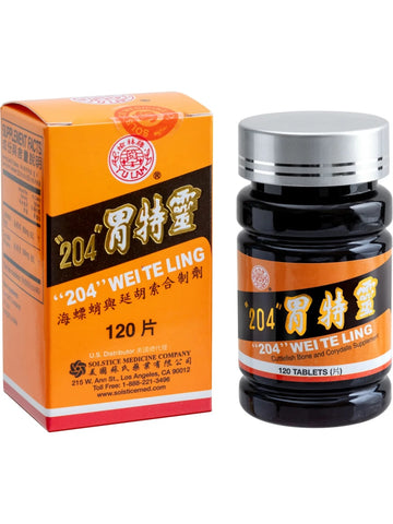Solstice, Yu Lam Brand, 204 Wei Te Ling, Cuttlefish Bone And Corydalis Supplement, 120 Tablets