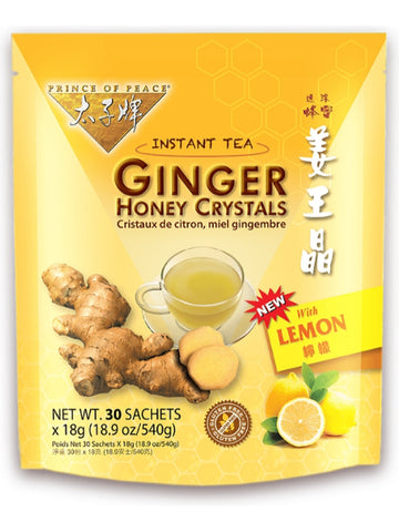 Prince of Peace, Lemon Ginger Honey Crystals, 30 sachets
