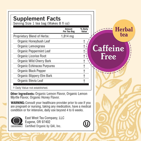 Yogi, Honey Lemon Throat Comfort, 16 Tea Bags