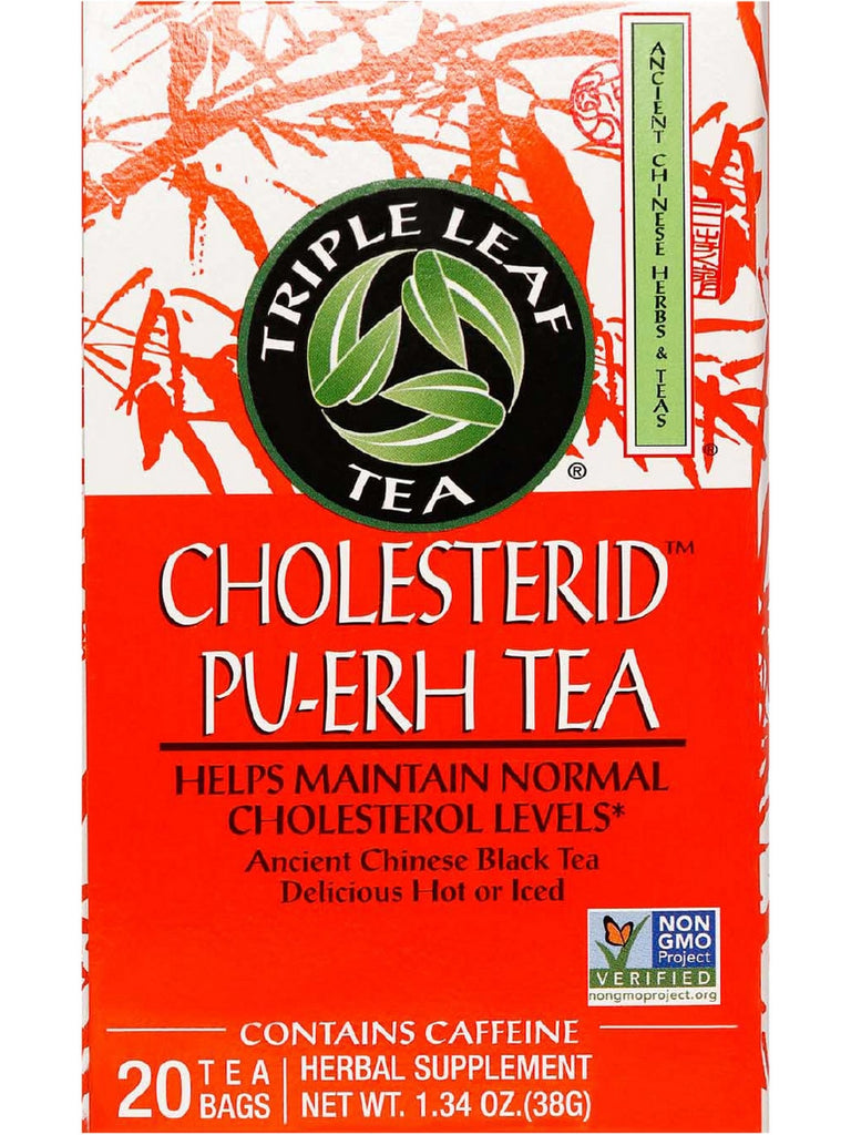 Triple Leaf Tea, Cholesterid Pu-Erh Tea, 20 Tea Bags