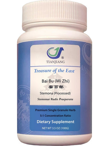Treasure of the East, Bai Bu (Mi Zhi), Stemona (Processed), 5:1 Extract Granules, 100 grams