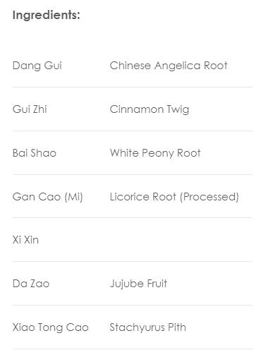 Treasure of the East, Dang Gui Si Ni Tang, Dang Gui Four Decoction, Granules, 100 grams