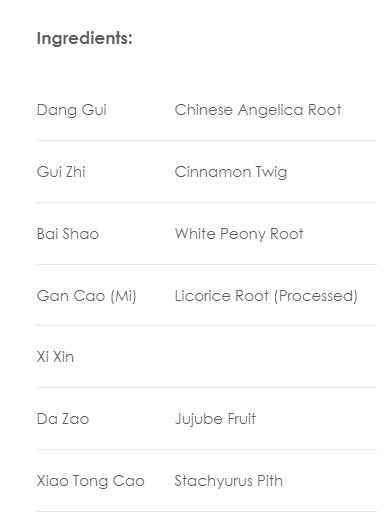 Treasure of the East, Dang Gui Si Ni Tang, Dang Gui Four Decoction, 100 Vegetarian Capsules