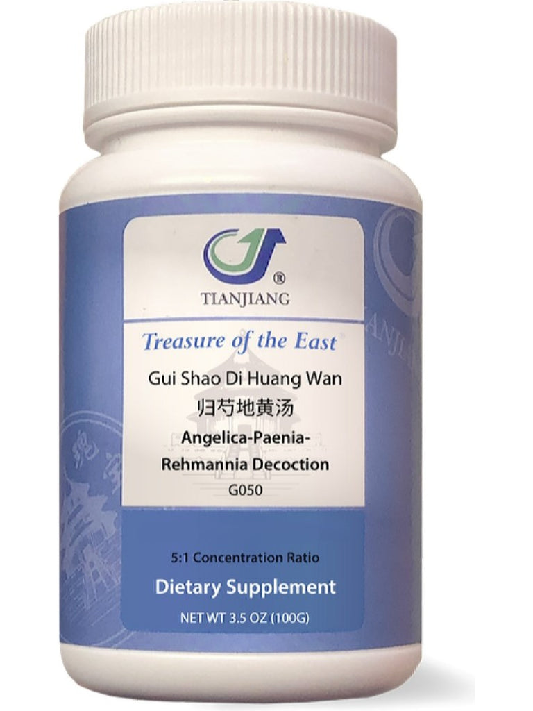 Treasure of the East, Gui Shao Di Huang Wan, Angelica Paeania Rehmannia Decoction, Granules, 100 grams