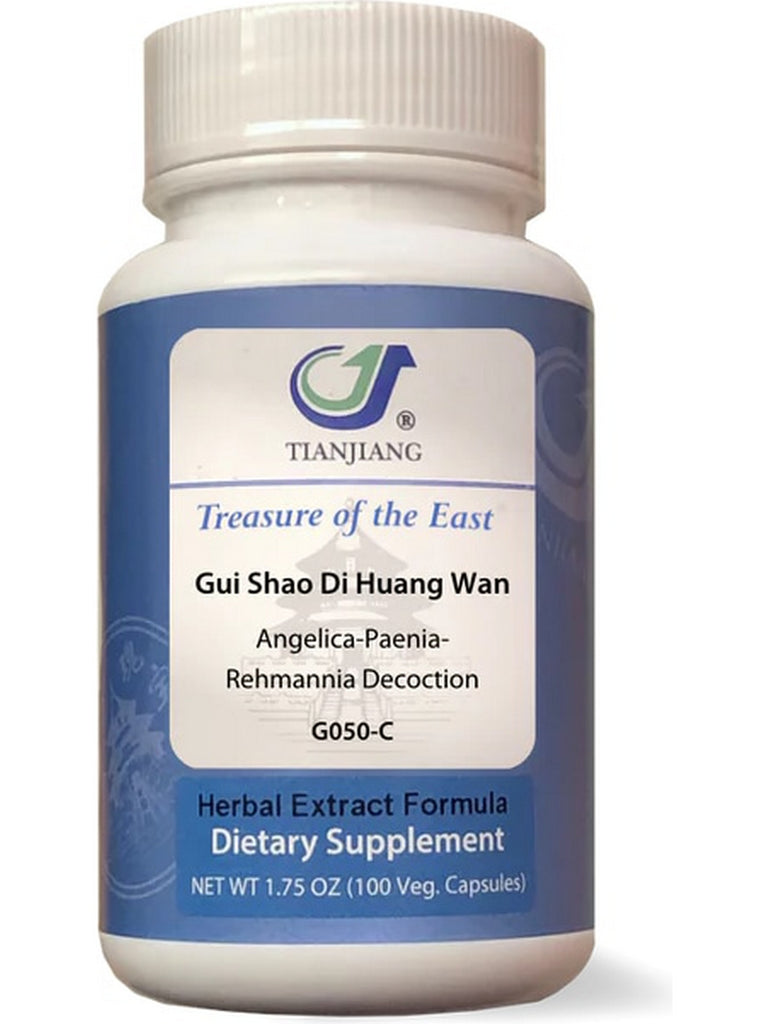 Treasure of the East, Gui Shao Di Huang Wan, Angelica Paeania Rehmannia Decoction, 100 Capsules
