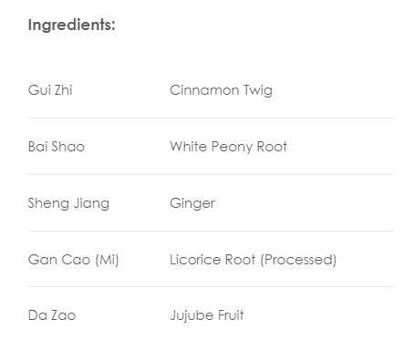 Treasure of the East, Gui Zhi Tang, Cinnamon Twig Decoction, 100 Vegetarian Capsules