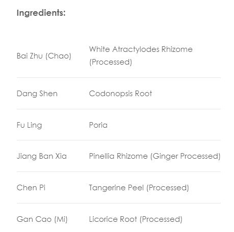 Treasure of the East, Liu Jun Zi Tang, Six Gentlemen Decoction, 100 Vegetarian Capsules
