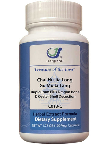 Treasure of the East, Chai Hu Jia Long Gu Mu Li Tang, Bupleurum plus Dragon Bone and Oyster Shell Decoction, 100 Vegetarian Capsules