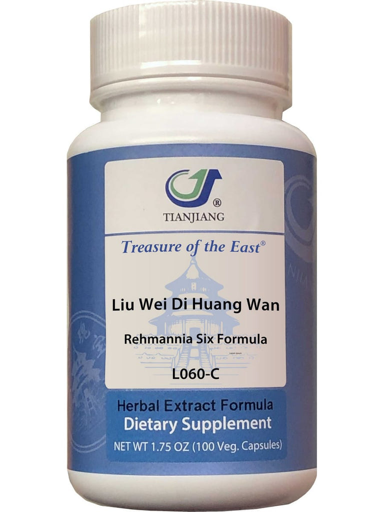 Treasure of the East, Liu Wei Di Huang Wan, Rehmannia Six Formula, 100 Vegetarian Capsules