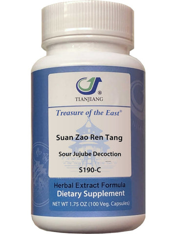 Treasure of the East, Suan Zao Ren Tang, Sour Jujube Decoction, 100 Vegetarian Capsules