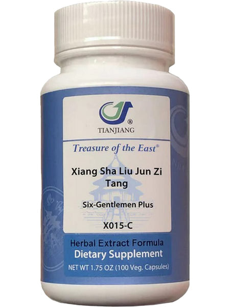 Treasure of the East, Xiang Sha Liu Jun Zi Tang, Six-Gentlemen Plus, 100 Vegetarian Capsules