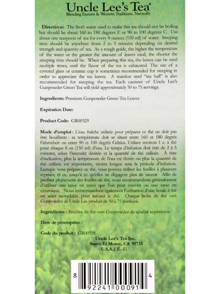 Uncle Lee's Tea, Premium Gunpowder Green Tea In Bulk, 5.29 oz