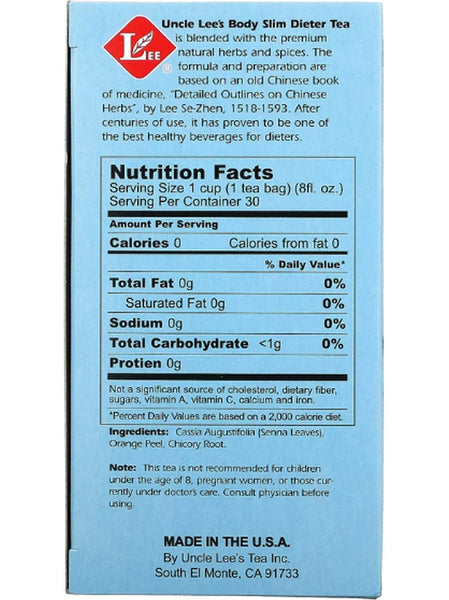 Uncle Lee's Tea, Body Slim Dieter Tea, Original , 30 Tea Bags