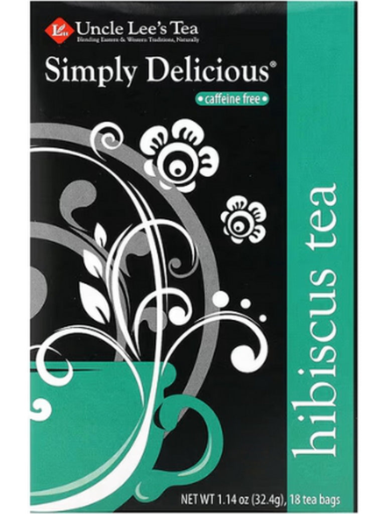 ** 12 PACK ** Uncle Lee's Tea, Simply Delicious Hibiscus Tea, 18 Tea Bags