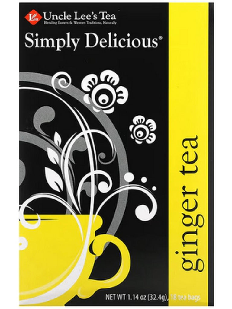 ** 12 PACK ** Uncle Lee's Tea, Simply Delicious Ginger Tea, 18 Tea Bags