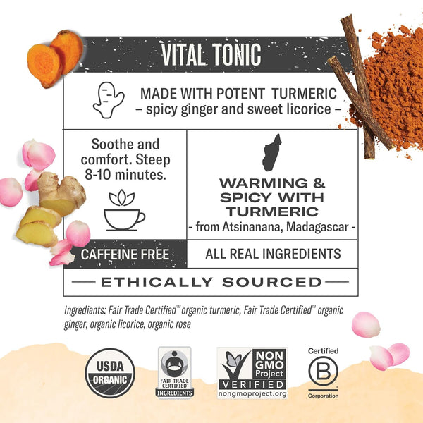 Numi, Turmeric Three Roots, 12 Non-GMO Tea Bags