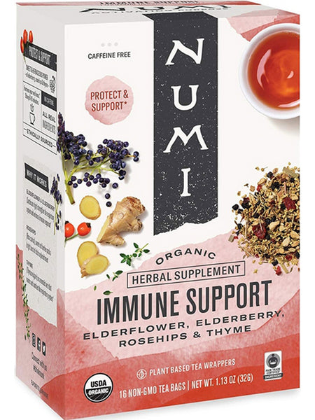 ** 12 PACK ** Numi, Immune Support, 16 Non-GMO Tea Bags