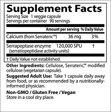 Doctor's Best, High Potency Serrapeptase, 120,000 Units, 90 veggie caps