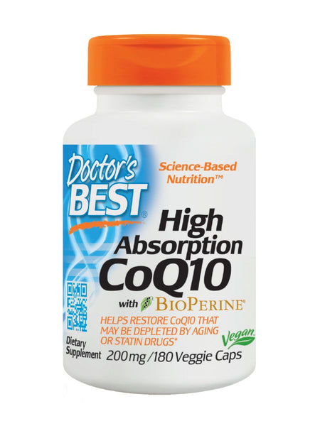 Doctor's Best, High Absorption CoQ10, 200 mg, 180 veggie caps
