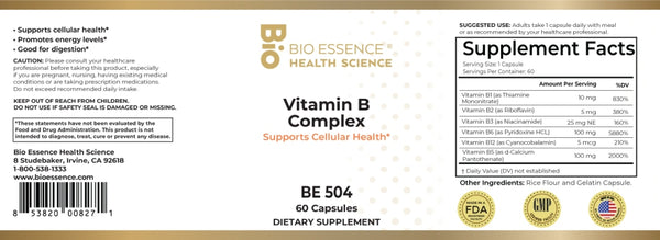 Bio Essence Health Science, Vitamin B Complex, 60 Capsules
