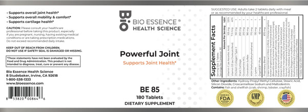Bio Essence Health Science, Powerful Joints, 60 Tablets