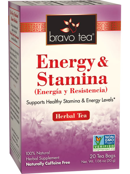 ** 12 PACK ** Bravo Tea, Energy & Stamina, 20 Tea Bags